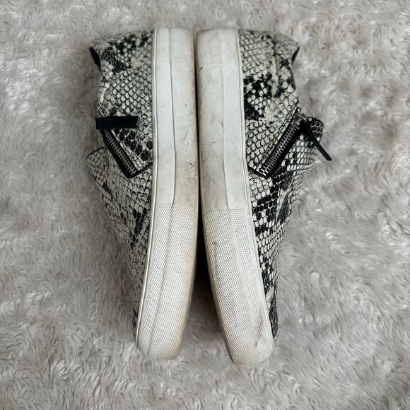 Steve Madden Womens 10 Slip On Snakeskin Leather Sneakers Zipper - Picture 2 of 8
